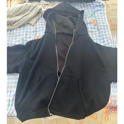 Gilet Zippé Homme à Capuche Hiver Doublée Polaire Veste Chaude Epaisse Manches Longues Couleur