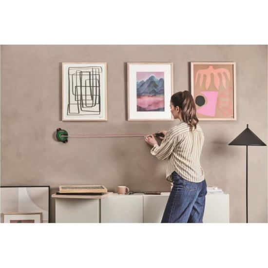 metre laser lignes bosch atino basic metre ruban de 1 5 m 1 gel pad 1 pile 1 5 v lr6 aa cdiscount bricolage