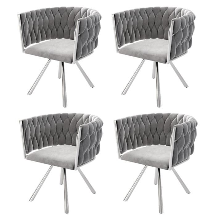 Ensemble De 4 Chaises De Salle à Manger Albatros IMOLA - Design Italien Noble - Revêtement En