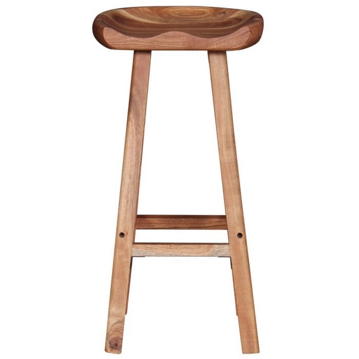 Lot De 2 Tabourets Rustiques Acacia Clair Bellano – Intérieur & Extérieur