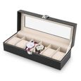 NEUF Presentoir montre Coffret montres en PU cuir Boite bijoux Cadeau pour homme (6 compartiments ) -BOH-0