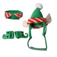 Adorable chat mignon chien Noël chapeau de Noel de Noël et nœud papillon et pieds de couverture collier pour chats chaton chiot peti-0