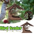 Maison d'alimentation pour oiseaux bricolage décoration de jardin maison d'oiseau matériaux en bois de haute qualité-0