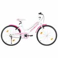 (92187)Vélo pour enfants 24 pouces Rose et blanc-0
