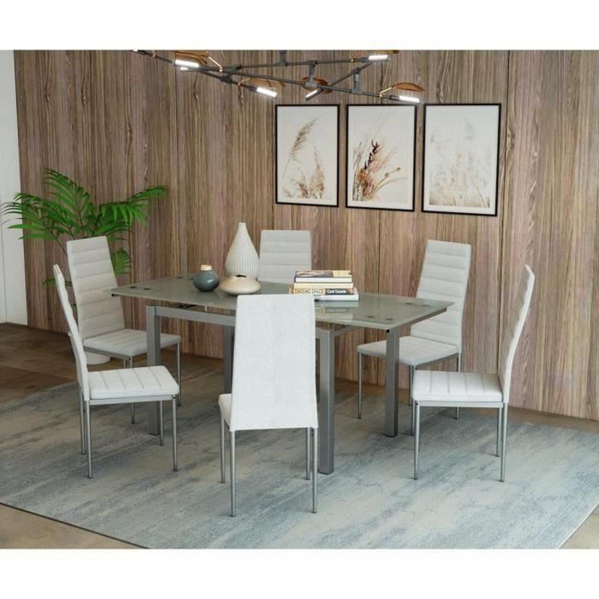 Table A Manger Avec Plateau De Table Du Verre Blanc En Casa