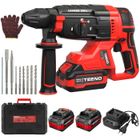 Marteau Perforateur Sans Fil 20V Brushless,TEENO,4.0Ah,1500RPM,4850BPM,Design Antivibration,Perforateur Burineur,8 Accessoires