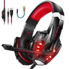 Casque Gaming Anti-Bruit AUDBURN - ABURNUDREY - Rouge - Son Surround - Microphone Antibruit - Filaire
