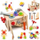 Jeu d'outils en bois pour enfant - FREOSEN - 29 pièces - Motricité fine et imagination