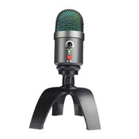 Microphone USB avec support Podcast d'éclairage RGB 270 Angle 6 Modes Computer Studio Gaming Mic Universal Fit Voice Over Singing