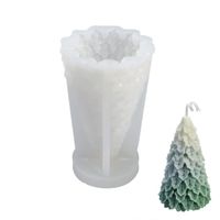 Moule en Silicone pour Sapin de Noël,ANNEFLY Sapin de Noël 3D Bougie Aromathérapie Moule pour Savons Artisanat-A (11x6cm)