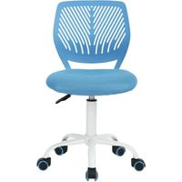 FurnitureR Chaise de Bureau pivotante réglable Siège en Tissu Chaise de Bureau Ergonomique sans accoudoir Bleu