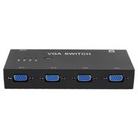 Tbest répartiteur VGA Switcher Video Converter Adaptateur VGA Écran HD Accessoires pour ordinateur Noir 4 en 1 sortie
