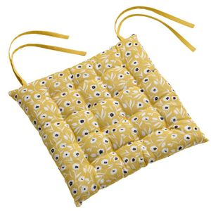 Galette de chaise motif géométrique - "Sisal gold | L’Assise Ouest
