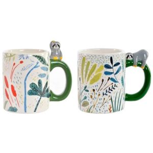 Lot de 4 Flamant rose motif imprimé Porcelaine Nouveauté Tasses Café Cappuccino Tasse