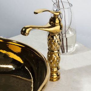 LAVABO - VASQUE Lavabo en céramique doré en relief OUBONI - Type G