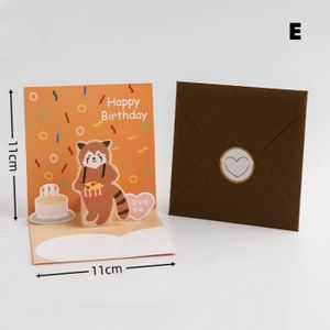 FAIRE-PART - INVITATION Faire-part - invitation,Carte de joyeux anniversaire avec enveloppe 3D,cartes de vœux Pop-Up pour gâteau - EHK[D620829]