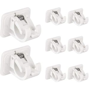 DSFSAEG Lot de 2 supports de tringle à rideaux en forme de U auto-adhésifs en plastique pour tringle de placard
