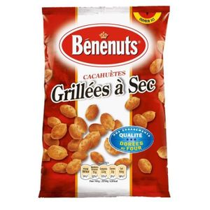 CACAHUÈTES FRUITS SECS BENENUTS - Cacahuètes Grillées À Sec 120G - Lot De