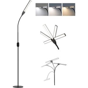 LAMPADAIRE Lampadaire Homefire LED dimmable avec minuterie et fonction mémoire - Métal - Noir - 22 x 22 x 158 cm - Ajustable au toucher