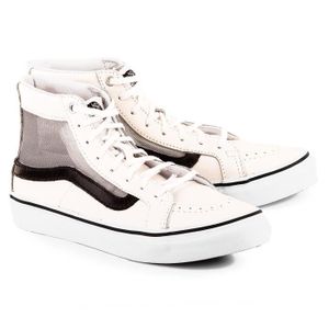 BASKET Chaussures Vans SK8 - Femme - Blanc - Lacets - Pla