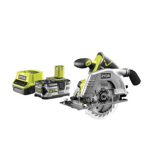 SCIE STATIONNAIRE Pack RYOBI Scie circulaire 18V One+ R18CS-0 - 1 batterie 5.0Ah - 1 chargeur rapide 2.0Ah RC18120-150