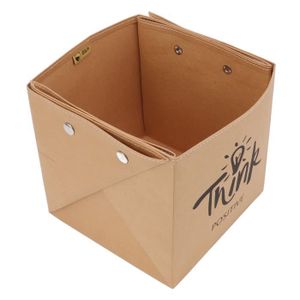 BOITE DE RANGEMENT Tbest Boîte de stockage de papier kraft Conteneur 