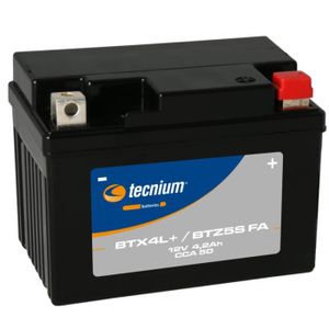 BATTERIE VÉHICULE TECNIUM - Batterie moto sans entretien activé usine - BTX4L+/BTZ5S