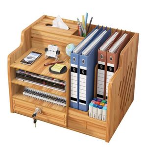 Organisateur de bureau en bois, trieur en bois classement papier rangement  pour fichier, magazine et document - 34x27x27 cm - Cdiscount Maison