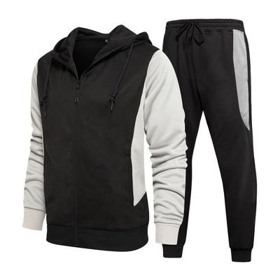 Ensemble Chemise + Pantalon Respirant Homme Été - Style Décontracté Capuche Noir Et Blanc - Look Casual Tendance