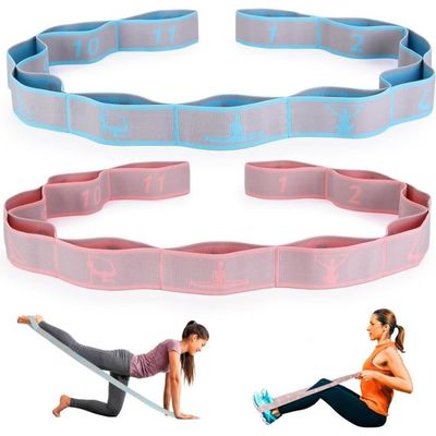 Sangle De Yoga Élastique - Bande D'Étirement 11 Boucles, Pour Pilates, Danse, Gym - Stretch Efficace Et Transport Facile