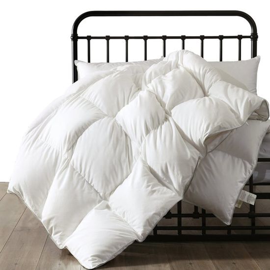 Couette 4 Saisons Plumes & Duvet 240x260cm – Housse Coton 400Fils – Chaude Et Légère – Pour Lit 2 Personnes