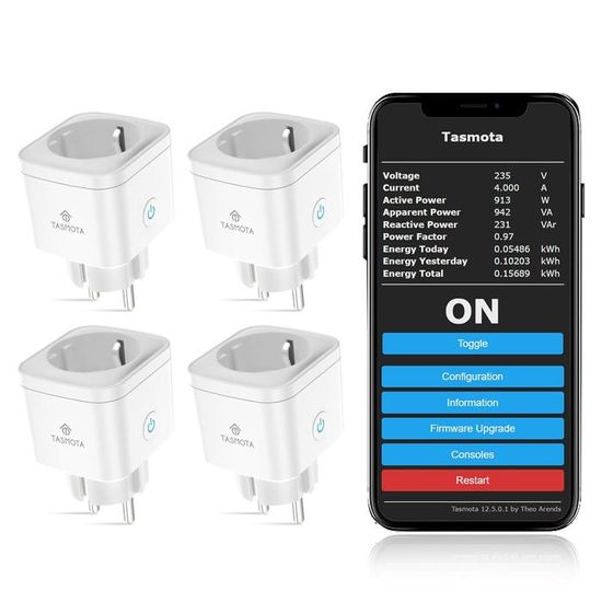 EIGHTREE Tasmota Programmable WiFi Connected Socket, Compatible