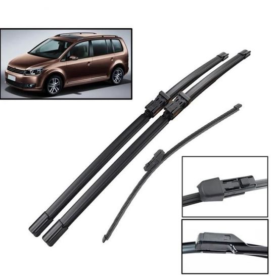 Balais D’essuie-glace Avant/arrière Volkswagen Sharan MK3 (2011-2019) – 28’’+16’’+14’’, Caoutchouc Durable