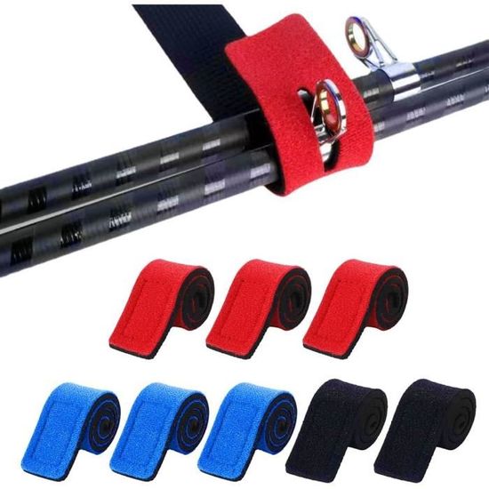 12 Pièces De Sangles élastiques Pour Canne à Pêche, Velcro Pour Attacher Les Sangles De Canne A Peche