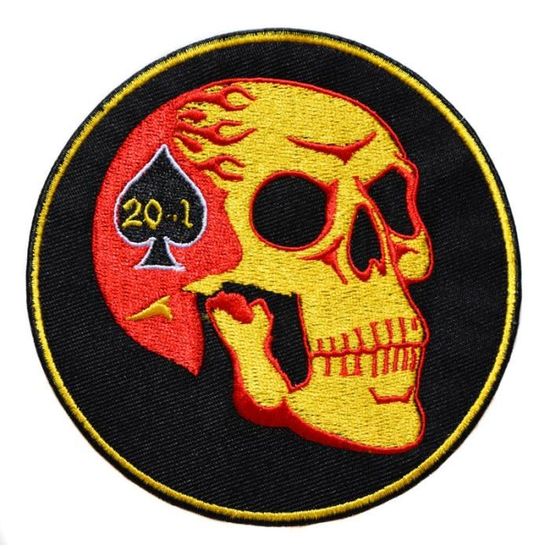 ecusson Punisher USA Noir Tete de Mort Skull Crane Moto Biker thermocollant 9x6cm patche Insigne Biker
