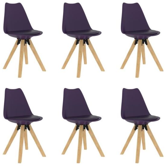 WAOUH! Mobilier! Chaise de Salon Scandinave - Lot de 6 Chaises de salle à manger - Chaise de cuisine Lilas [911578]