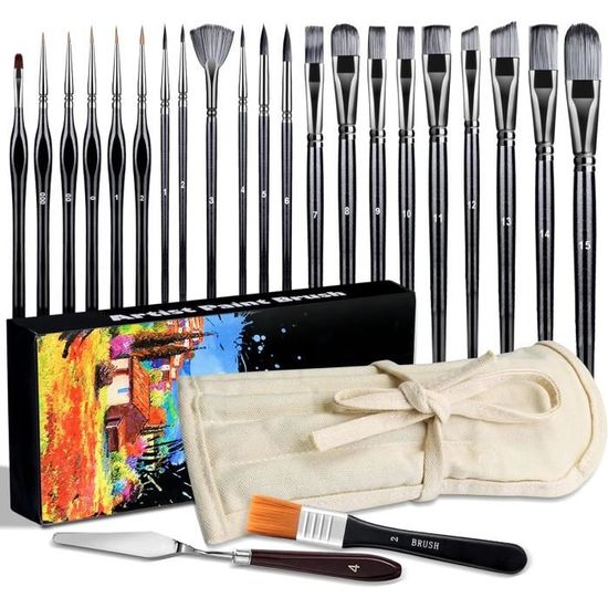 Pinceaux Peinture Acrylique Professionnels, 16* Pinceaux De Peinture