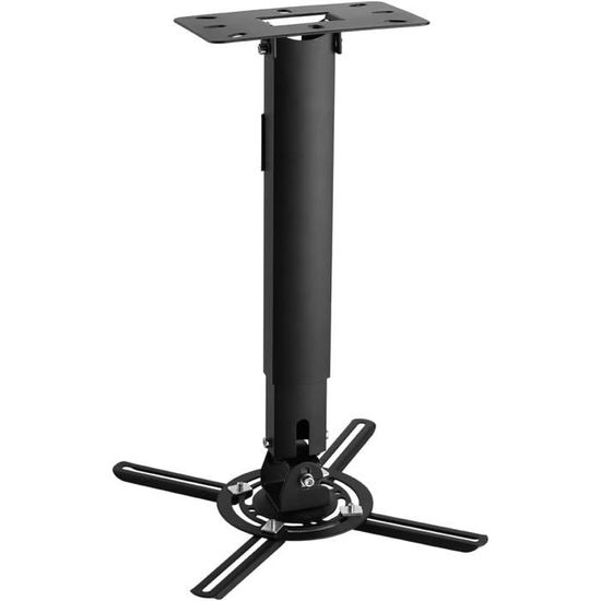 Support De Plafond Universel Pour Projecteur - Hauteur Réglable 30-60 Cm Avec Cache-câbles Pour Salon Et Salle De Classe