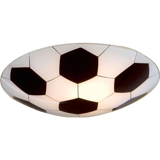 Abat-jour Plafonnier Football 20 Cm - Lampe Chambre Enfant Fan De Foot E27 - Idéal Cadeau Anniversaire (Noir)