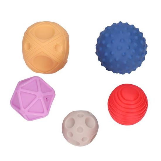 Boules Sensorielles Avec Hochet Pour Bébés 6 Mois – Texturées, Faciles à Attraper, Couleurs Vives, ABS Sûr
