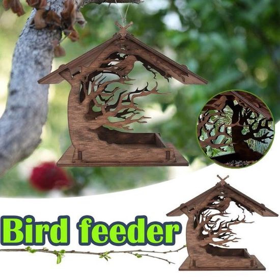 Maison d'alimentation pour oiseaux bricolage décoration de jardin maison d'oiseau matériaux en bois de haute qualité