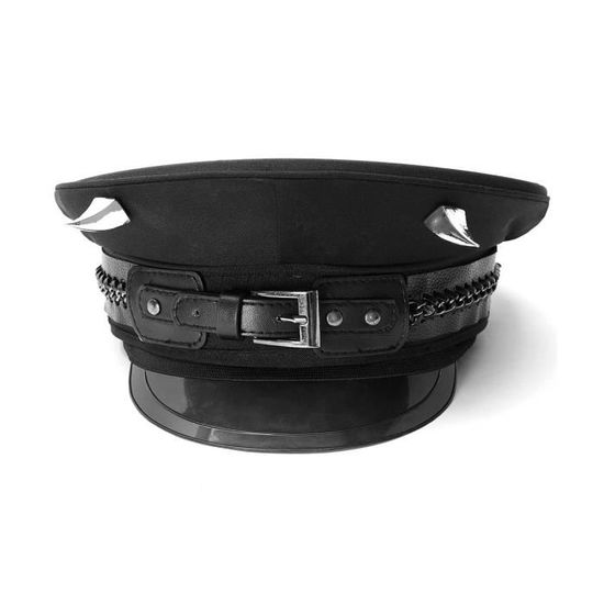 Casquette Militaire Noire Punisher - Taille Unique, En Polyester Respirant, Style Décontracté