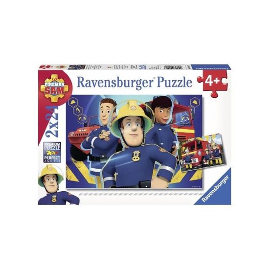 Puzzle Enfant Sam Le Pompier 24 Pièces - Sam et ses amis avec le camion pompier - Ravensburger