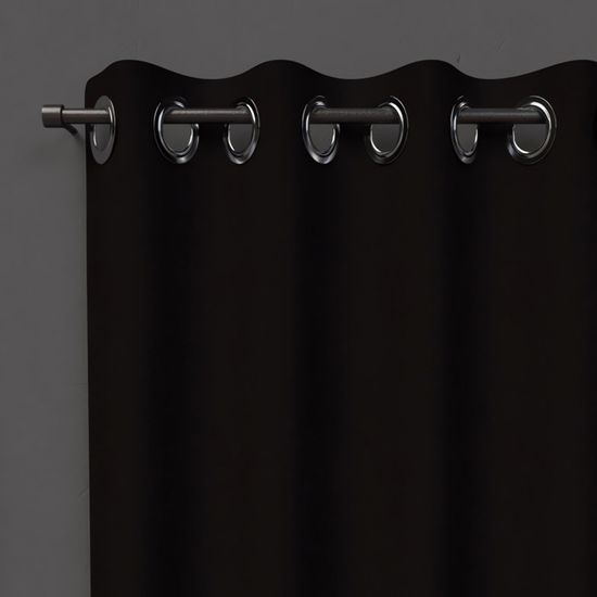 SOLEIL D'OCRE Rideau occultant à oeillets 135x180 cm noir