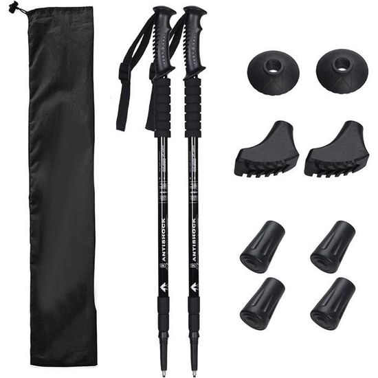 Lot De 2 Bâtons De Marche - Bâton De Marche Pliant Pour Randonnée, Camping & Lot De 2 Bâtons De