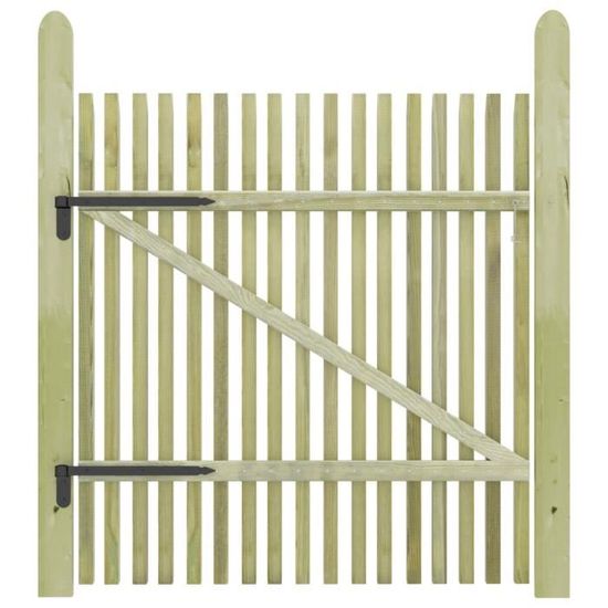 VidaXL Portail Jardin Bois Pin Imprégné - Portillon Barrière Sécurité Arche Design Rustique