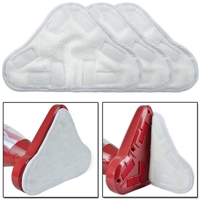 Lot de 3 lingettes microfibres lavables pour balai vapeur H2O 5 en 1