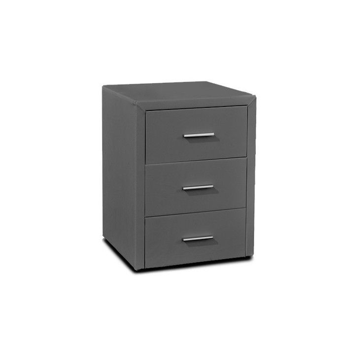 Table chevet 3 tiroirs Kasi - Gris