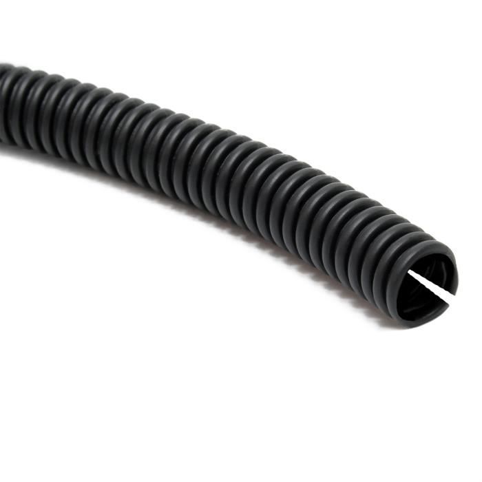Gaine annelée Fendue Ø36mm intérieur Ø42,5mm extérieur Anti-martre 25m Tube protection Câble Isolant - 61635