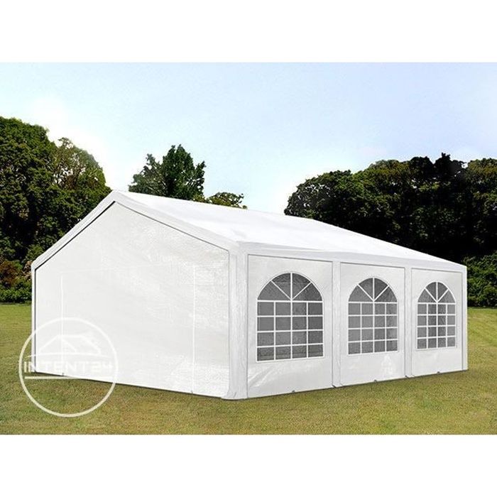 TOOLPORT tente de réception 5x6 m tonnelle barnum PE env. 240g/m² blanc imperméable 5x6m
